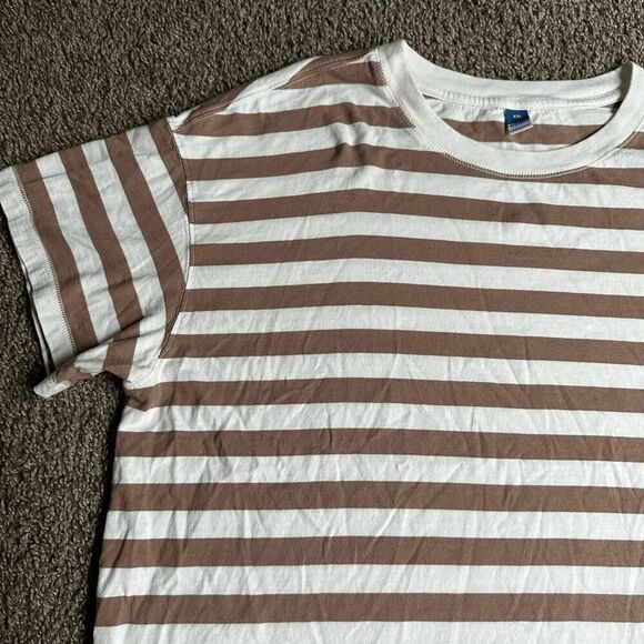 Old Navy Tan and White Striped Tee - Picture 6 of 11